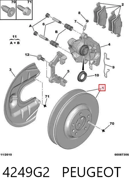 Tarcza hamulcowa tylna 4249G2 Peugeot/Citroen