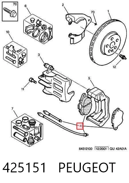 Klocki hamulcowe przednie tarczowe 425151 Peugeot/Citroen