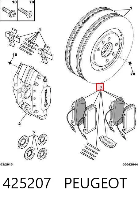 Klocki hamulcowe przednie tarczowe 425207 Peugeot/Citroen