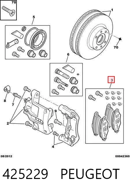 Klocki hamulcowe przednie tarczowe 425229 Peugeot/Citroen