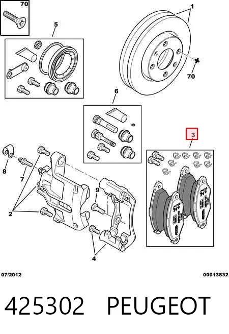 Klocki hamulcowe przednie tarczowe 425302 Peugeot/Citroen