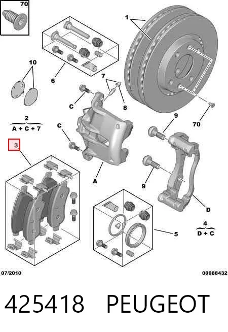 Klocki hamulcowe przednie tarczowe 425418 Peugeot/Citroen