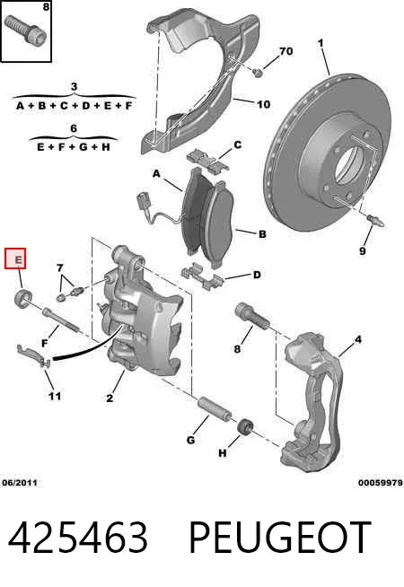 Klocki hamulcowe przednie tarczowe 425463 Peugeot/Citroen