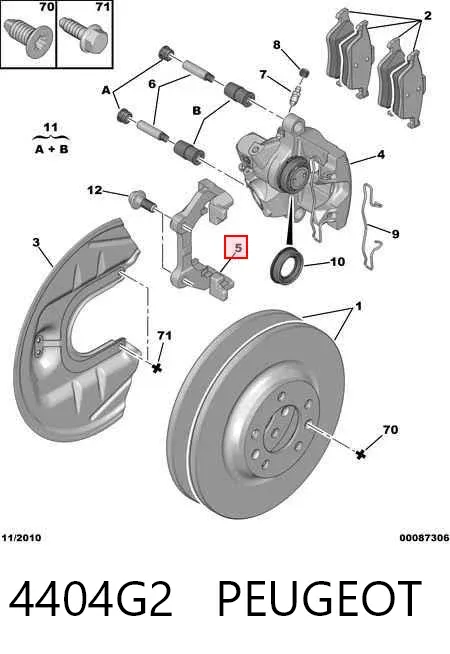 Jarzmo zacisku hamulcowego tylnego 4404G2 Peugeot/Citroen