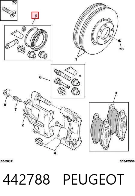 Zestaw naprawczy zacisku hamulcowego przedniego 442788 Peugeot/Citroen