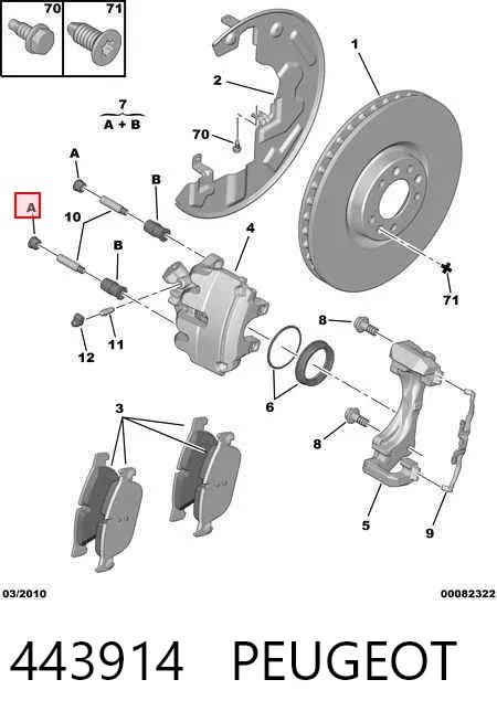 Zestaw naprawczy zacisku hamulcowego przedniego 443914 Peugeot/Citroen