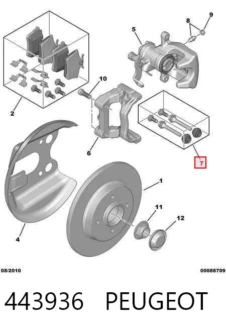 Prowadnica zacisku tylnego 443936 Peugeot/Citroen