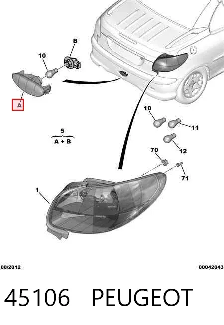 Lampa przeciwmgielna tylna 45106 Peugeot/Citroen