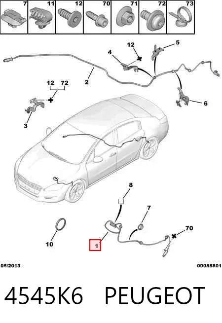Czujnik ABS przedni 4545K6 Peugeot/Citroen
