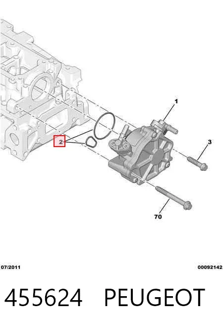 Uszczelka pompy próżniowej 455624 Peugeot/Citroen