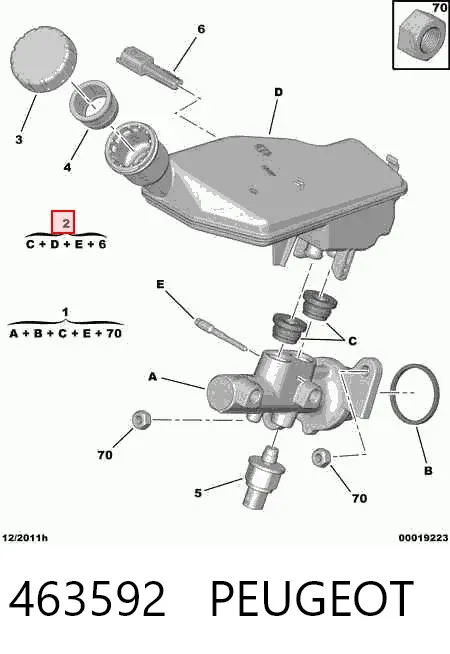 Zbiorniczek głównego cylindra hamulcowego (płynu hamulcowego) Peugeot 207 SW