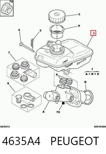Zbiorniczek głównego cylindra hamulcowego (płynu hamulcowego) Citroen Berlingo M