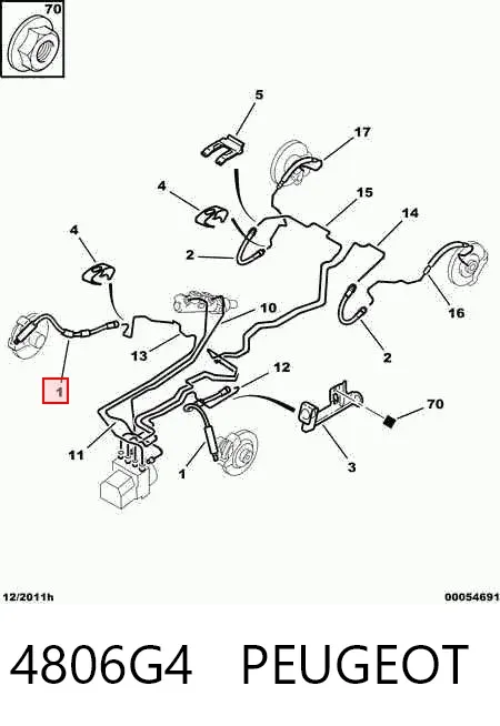Przewód hamulcowy przedni 4806G4 Peugeot/Citroen