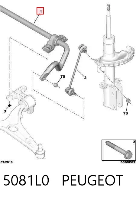 Stabilizator przedni 5081L0 Peugeot/Citroen