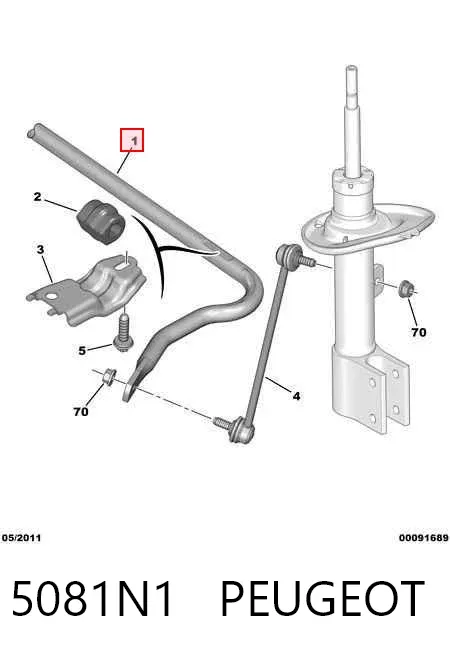 Stabilizator przedni Peugeot 308 I