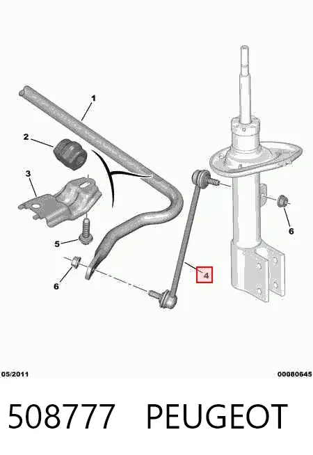 Łącznik stabilizatora przedniego 508777 Peugeot/Citroen