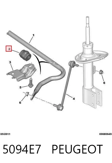 Tuleja stabilizatora przedniego 5094E7 Peugeot/Citroen