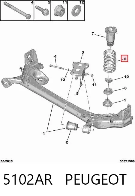 Sprężyna tylna 5102AR Peugeot/Citroen
