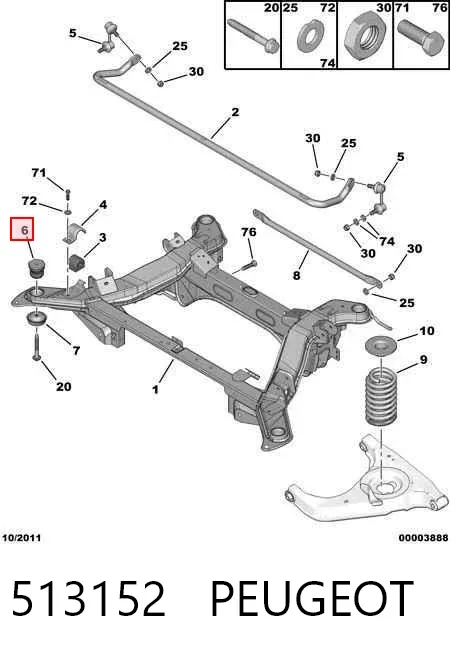 Silentblock tylnej belki 513152 Peugeot/Citroen