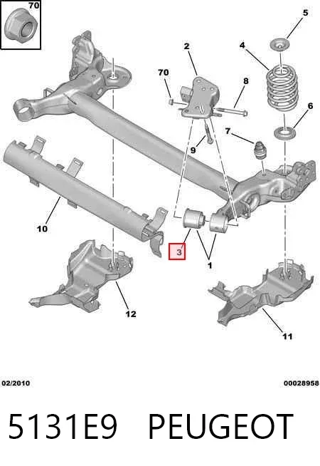 Silentblock tylnej belki 5131E9 Peugeot/Citroen