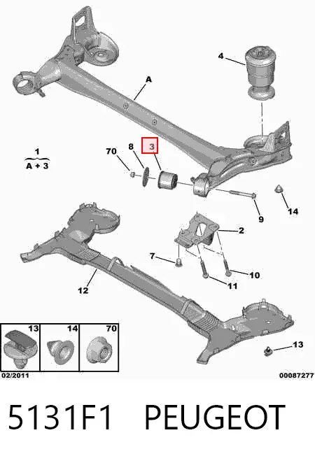 Silentblock tylnej belki 5131F1 Peugeot/Citroen