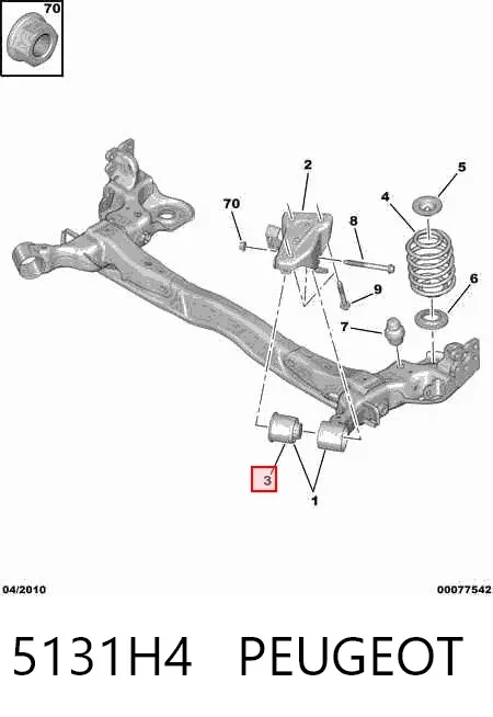 Silentblock tylnej belki 5131H4 Peugeot/Citroen