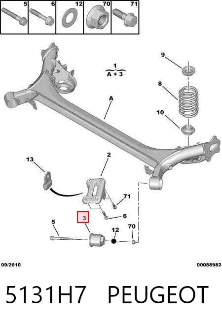 Silentblock tylnej belki 5131H7 Peugeot/Citroen