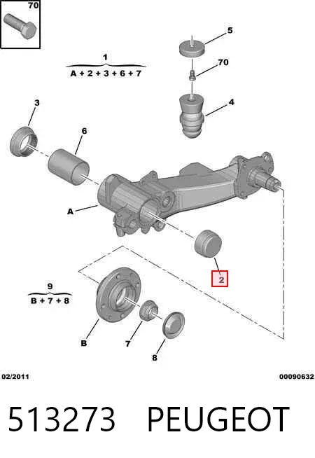 Silentblock tylnej belki 513273 Peugeot/Citroen