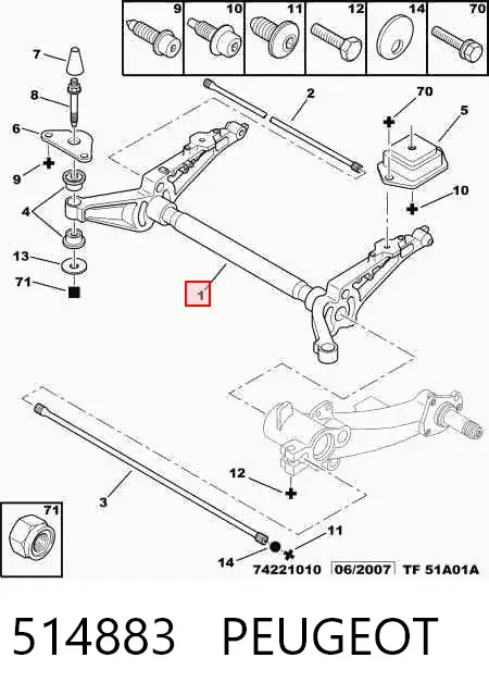 Korpus osi tylnej Peugeot Partner I
