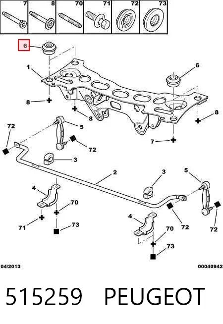 Silentblock tylnej belki 515259 Peugeot/Citroen