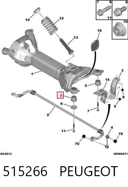 Silentblock tylnej belki 515266 Peugeot/Citroen