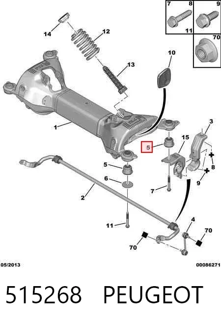 Silentblock tylnej belki 515268 Peugeot/Citroen