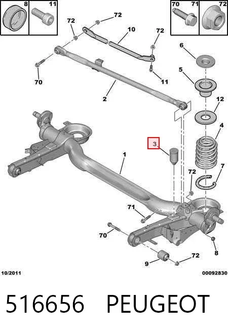 Odbój amortyzatora tylnego + osłona Fiat Scudo 220L