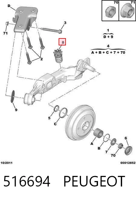 Odbój amortyzatora tylnego 516694 Peugeot/Citroen