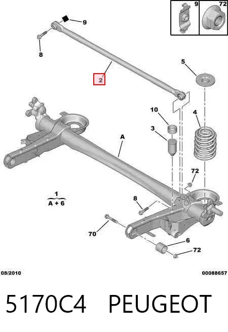 Stabilizator tylny Citroen C8 EA, EB