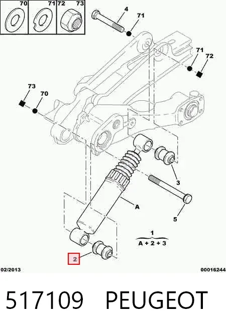 Silentblock amortyzatora tylnego 517109 Peugeot/Citroen