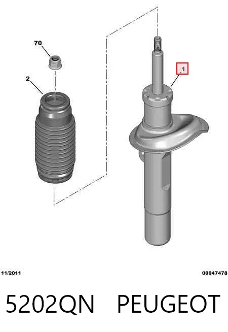 Amortyzator przedni prawy 5202QN Peugeot/Citroen