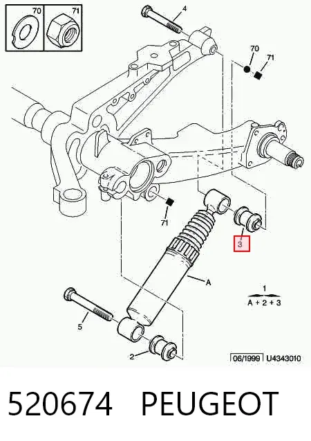 Amortyzator tylny 520674 Peugeot/Citroen