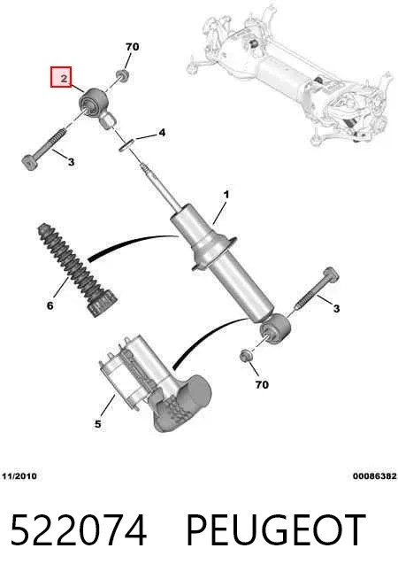 Silentblock amortyzatora tylnego Citroen C5  III 