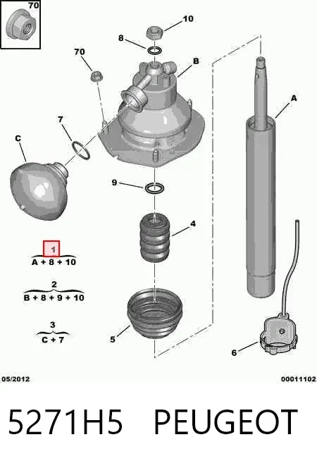 Amortyzator przedni prawy Citroen C5 I