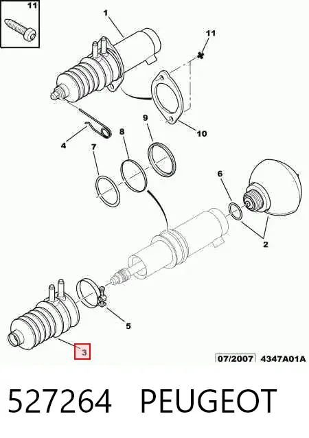 Osłona amortyzatora tylnego 527264 Peugeot/Citroen