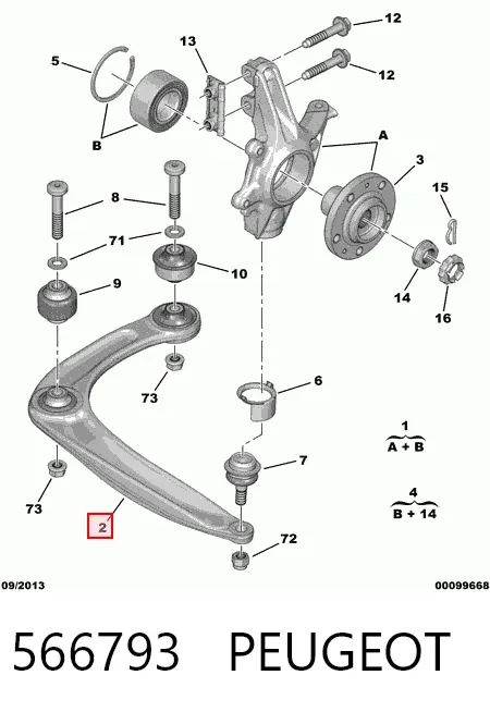 Wahacz zawieszenia przedniego dolny lewy 566793 Peugeot/Citroen