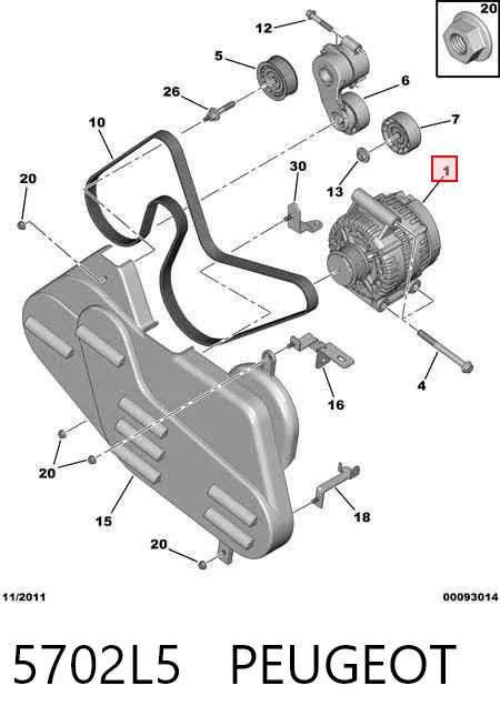 Alternator 5702L5 Peugeot/Citroen