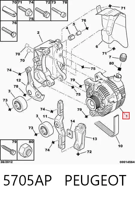 Alternator 5705AP Peugeot/Citroen