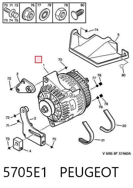 Alternator 5705E1 Peugeot/Citroen