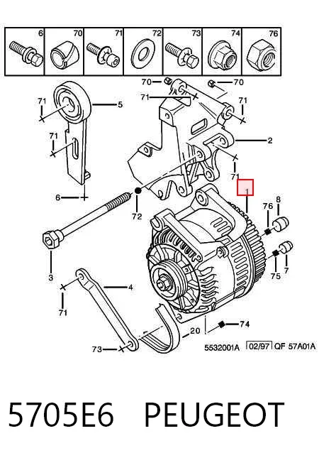 Alternator 5705E6 Peugeot/Citroen