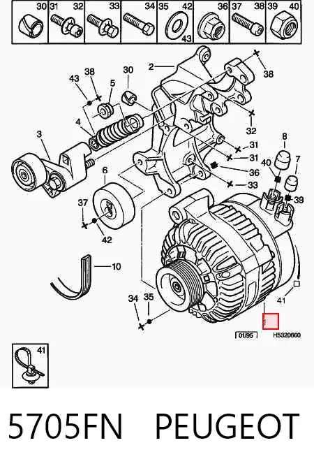 Alternator 5705FN Peugeot/Citroen