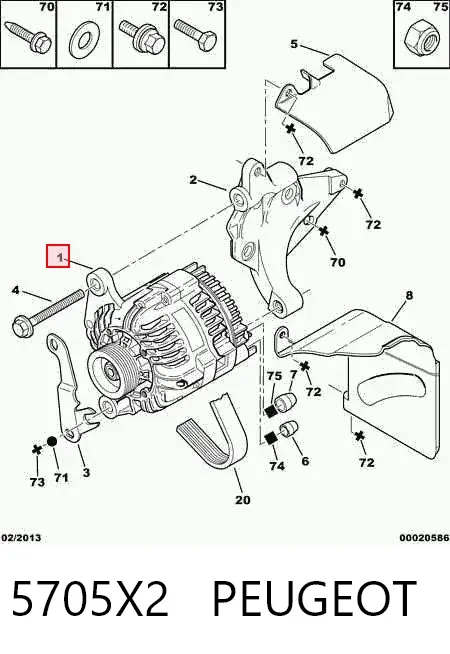 Alternator 5705X2 Peugeot/Citroen