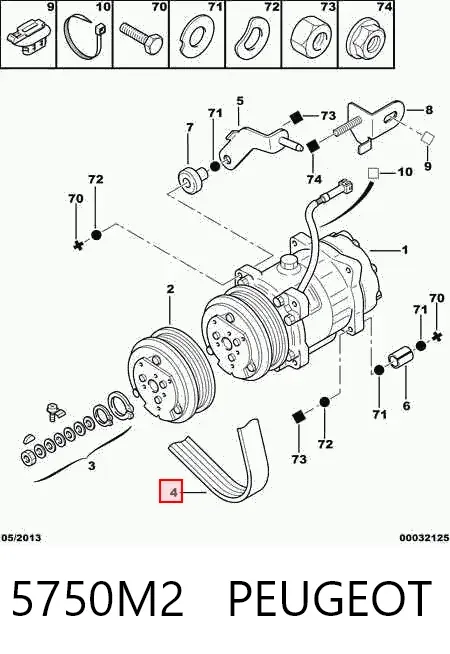 Pas napędowy mechanizmów 5750M2 Peugeot/Citroen