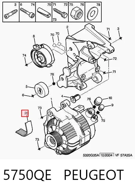 Pas napędowy mechanizmów 5750QE Peugeot/Citroen